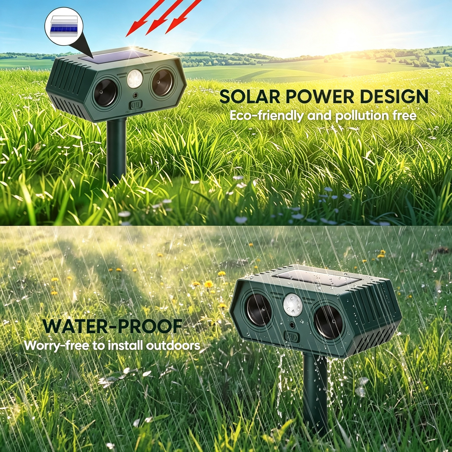 Solar Ultrasonic Animal Repeller
