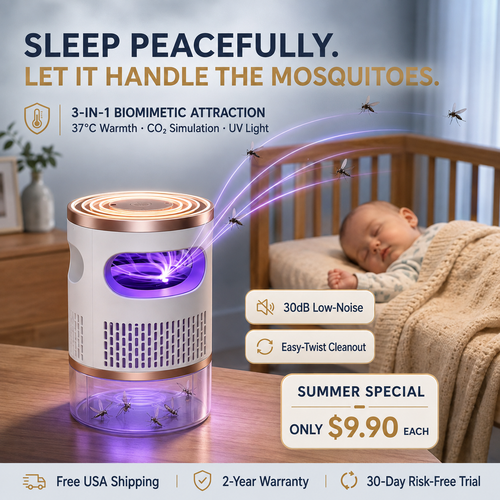 Smart Temperature Control Mosquito Trap - Safe for Baby & Pets